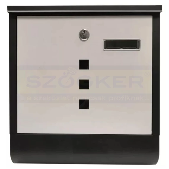 POSTALÁDA KÜLTÉRI 33.5*9*30 ÚJSÁGTARTÓVAL FEKETE-FEHÉR IMPORT START DESIGN
