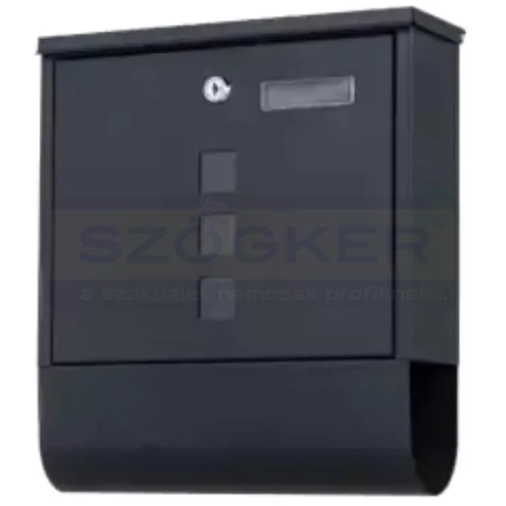 POSTALÁDA KÜLTÉRI 33,5*9*30 ÚJSÁGTARTÓVAL FEKETE IMPORT START DESIGN
