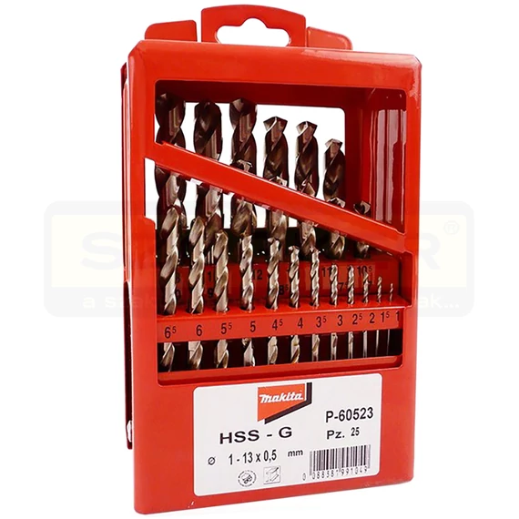 MAKITA P-60523 CSIGAFÚRÓ KÉSZLET HSS-G D1-től D13-ig/25részes