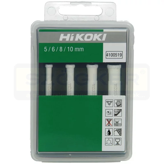 GYÉMÁNTSZEMCSÉS FÚRÓ KÉSZLET CSEMPÉKHEZ 5/6/8/10mm HIKOKI 4100519