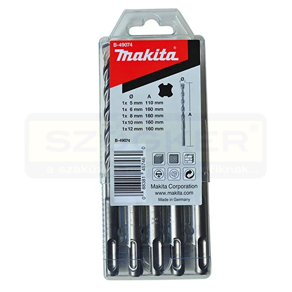 MAKITA B-49074 SDS PLUS BETONFÚRÓ KÉSZLET D05-12/05db-os V-PLUS KÉTÉLŰ