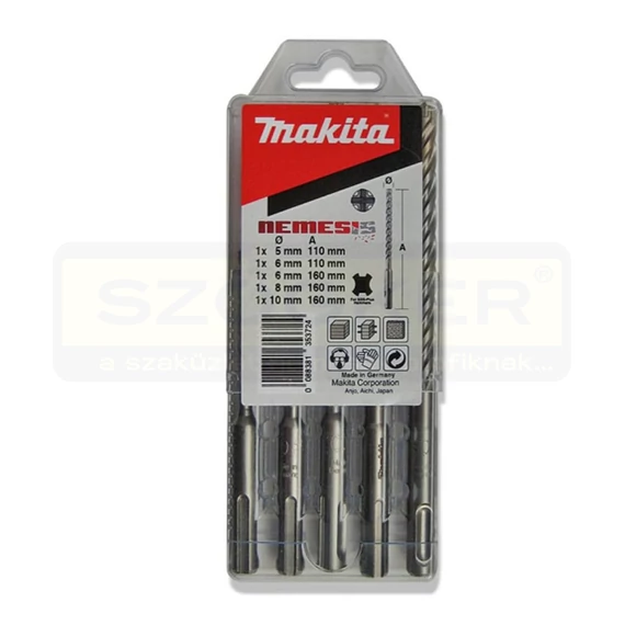 MAKITA B-58992 SDS PLUS BETONFÚRÓ KÉSZLET 5db NEMESIS D5,6*110 - 6,8,10*160