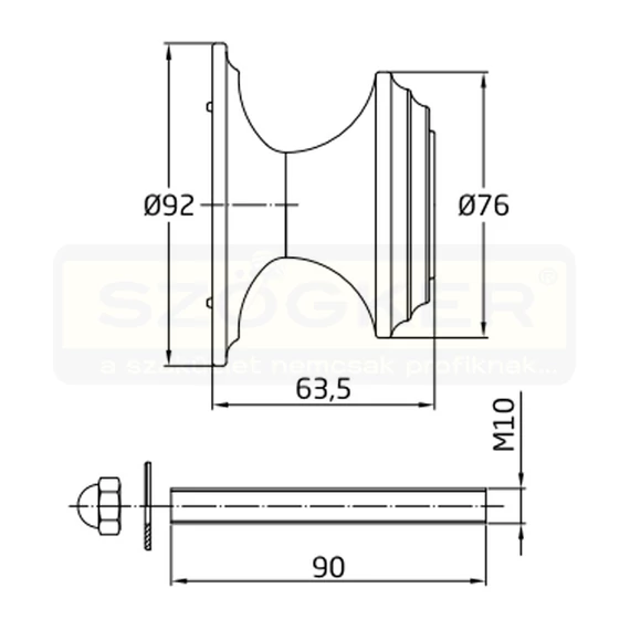 AMIG 13/6444 AJTÓGOMB FIX ROZETTÁS D76/92 MATT KRÓM LÉPCSŐS EXTRA NAGY