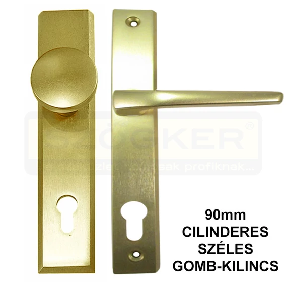 BEJÁRATI PAJZS GARNITÚRA F3 90mm CIL. SZÉLES GOMB-KILINCS IMPORT