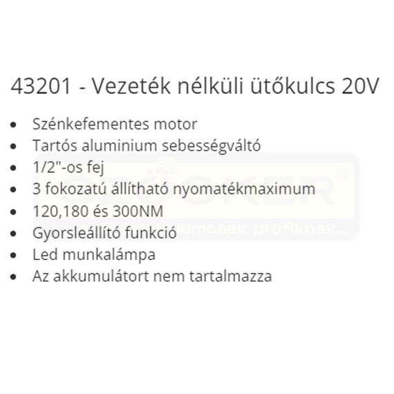 AKKUS ÜTVEFÚRÓ 20V AKKU NÉLKÜL,SZÉNKEFE MENTES, F.F.GROUP 43201