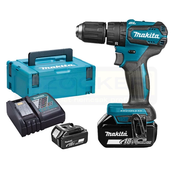 MAKITA DHP483RTJ AKKUS ÜTVEFÚRÓ-CSAVAROZÓ 18V 2DB 5Ah Li-ion AKKUVAL 40/23Nm