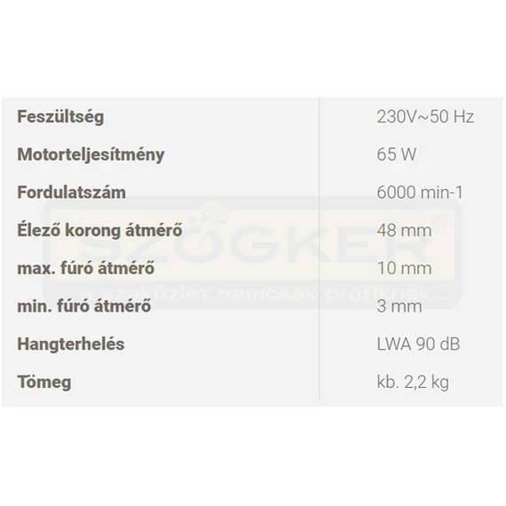 ÉLEZŐ UNIVERZÁLIS 65W GUS 650 (KÉS, OLLÓ, FÚRÓ) GÜDE 94102