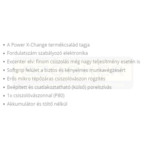 EXCENTERCSISZOLÓ AKKUS 18V TE-RS 18LI AKKU ÉS TÖLTŐ NÉLK. EINHELL 4462010