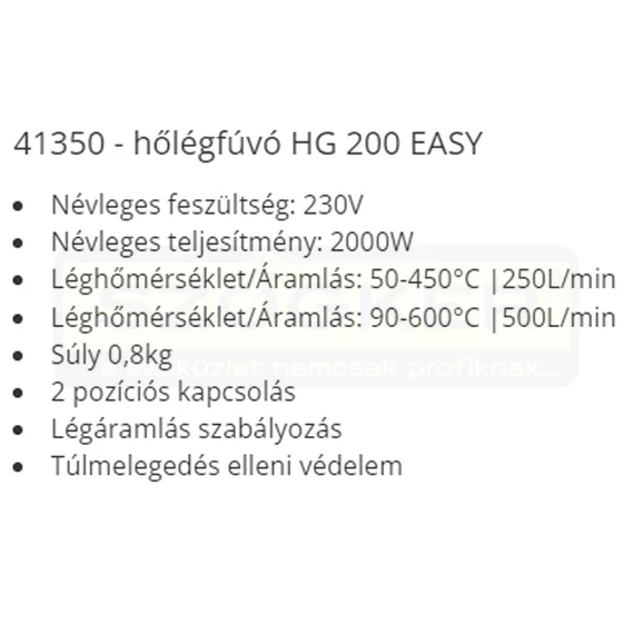 HŐLÉGFÚVÓ 2000W HG 2000W F.F.GROUP 41350