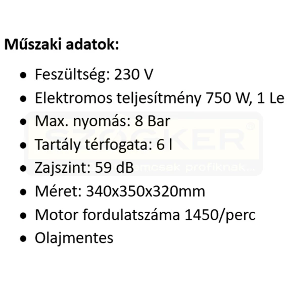 STANLEY B2BL104STF564 KOMPRESSZOR 8BAR 6L 550W FATMAX DST 101/8/6