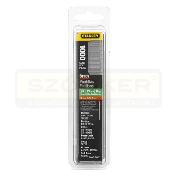 STANLEY 1-SWKBN075T TŰZŐSZEG E/J 20mm 1000DB/CSOMAG HG.