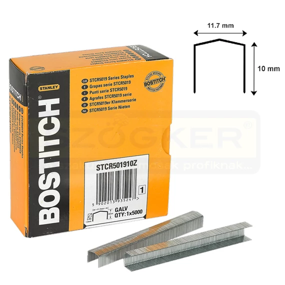 TŰZŐKAPOCS 10*11,7mm 5000DB/CSOMAG 1,3mm VASTAG BOSTITCH STCR501910Z