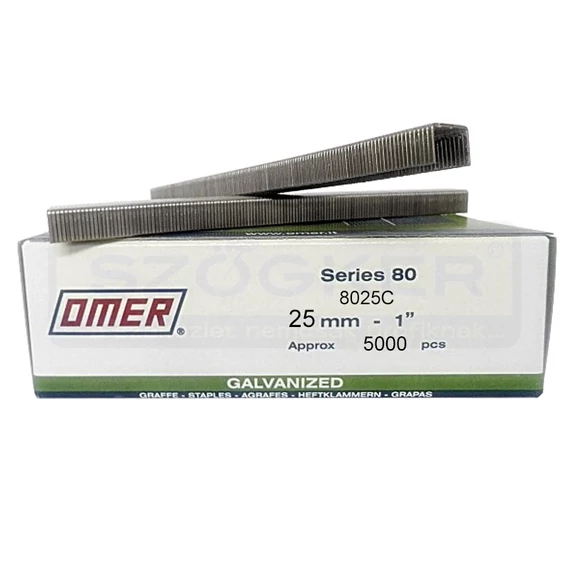 TŰZŐKAPOCS 25MM 5000 DB/CSOMAG GALVANIZÁLT OMER 6602501