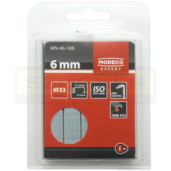 MODECO 46106-TOPEX TŰZŐKAPOCS M53 6*11,3mm TYPE53/A/M53 1000DB/CS 0,75mm