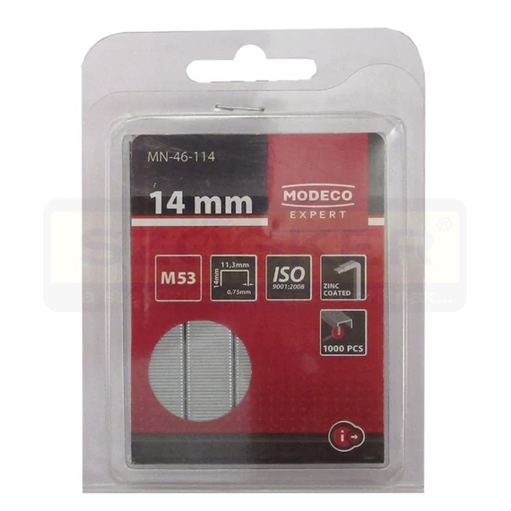 MODECO 46114 TŰZŐKAPOCS M53 14*11,3mm TYPE53/A/M53 1000DB/CS 0,75mm