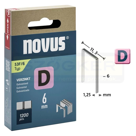 TŰZŐKAPOCS D 6*11.3mm 1200DB/CSOMAG 1.25mm VASTAG NOVUS 042-0788 53F/6