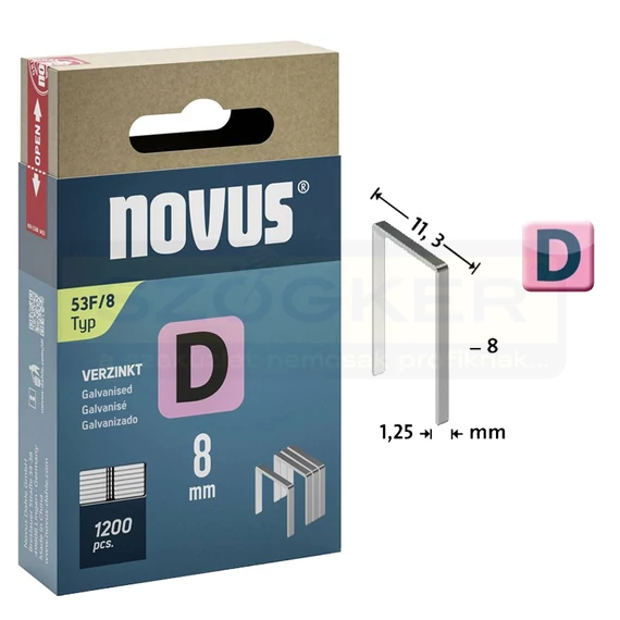 TŰZŐKAPOCS D 8*11.3mm 1200DB/CSOMAG 1.25mm VASTAG NOVUS 042-0789 53F/8