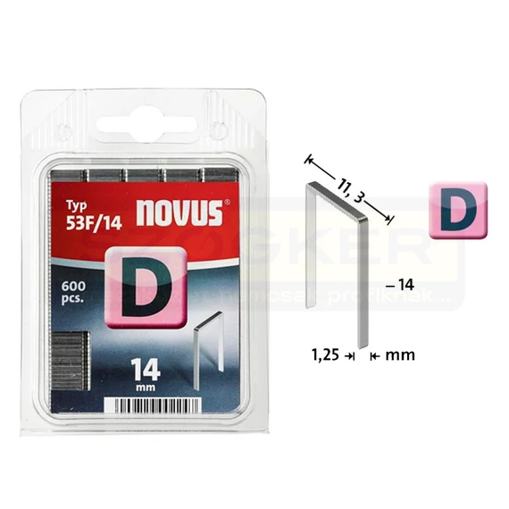 TŰZŐKAPOCS D 14*11,3mm 600DB/CSOMAG 1,25mm VASTAG NOVUS 042-0378 53F/14