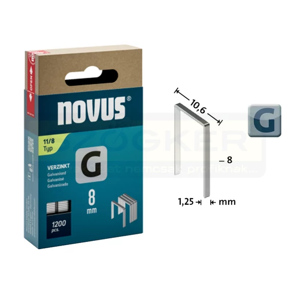TŰZŐKAPOCS G 8*10.6mm 1200DB/CSOMAG 1.25mm VASTAG NOVUS 042-0796 11/8