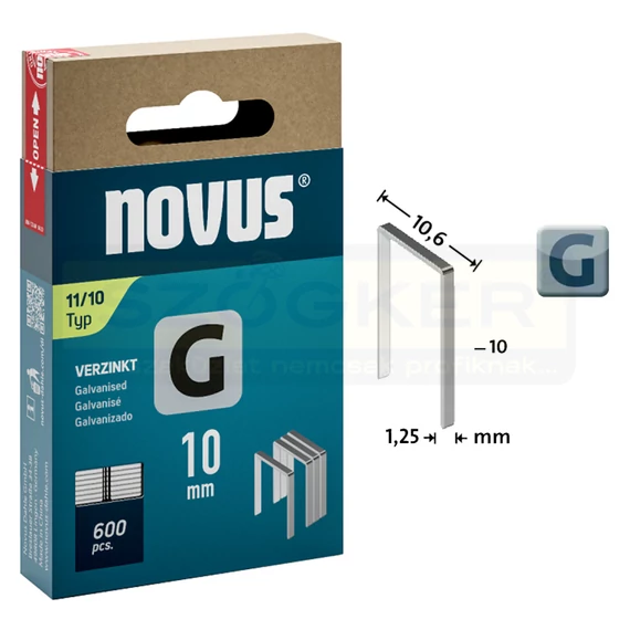 TŰZŐKAPOCS G 10*10,6mm 600DB/CSOMAG 1,25mm VASTAG NOVUS 042-0797 11/10