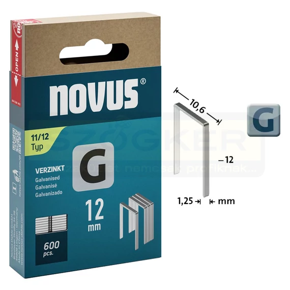 TŰZŐKAPOCS G 12*10.6mm 600DB/CSOMAG 1.25mm VASTAG NOVUS 042-0798 11/12