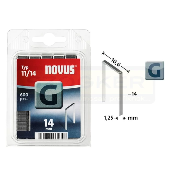 TŰZŐKAPOCS G 14*10,6mm 600DB/CSOMAG 1,25mm VASTAG NOVUS 042-0388 11/14