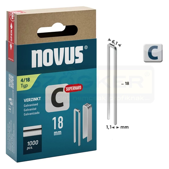TŰZŐKAPOCS C 18*6.1mm 1000DB/CSOMAG 1.1mm VASTAG NOVUS 042-0802 4/18