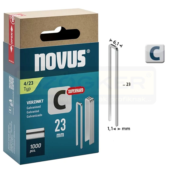 TŰZŐKAPOCS C 23*6.1mm 1000DB/CSOMAG 1.1mm VASTAG NOVUS 042-0803 4/23