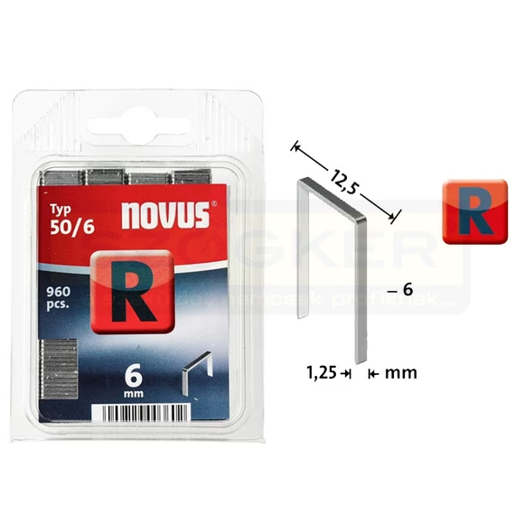 TŰZŐKAPOCS R 6*12,5mm 960DB/CSOMAG 1,25mm VASTAG NOVUS 042-0465 50/6