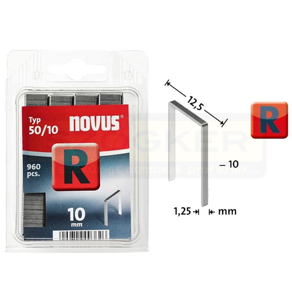 TŰZŐKAPOCS R 10*12,5mm 960DB/CSOMAG 1,25mm VASTAG NOVUS 042-0467 50/10