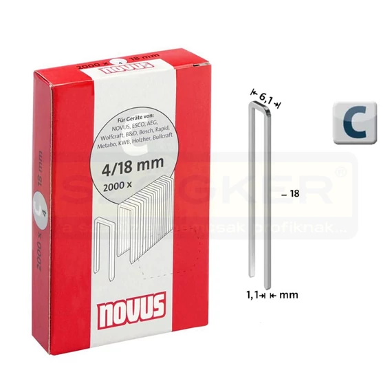 TŰZŐKAPOCS C 18*6,1mm 2000DB/CSOMAG 1,1mm VASTAG NOVUS 042-0594 4/18