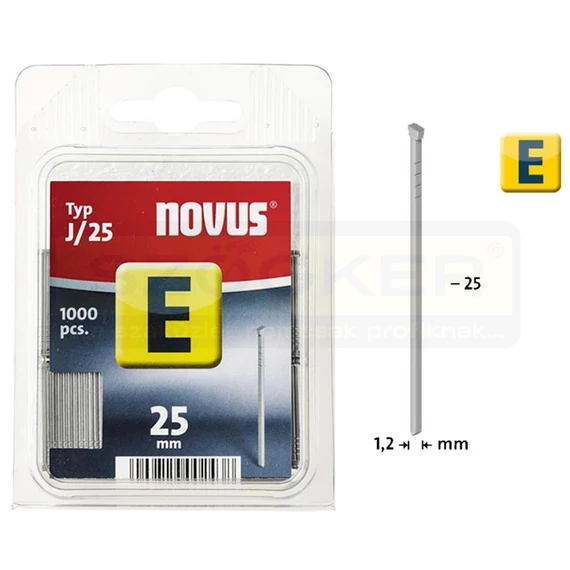 TŰZŐSZEG E 25mm 1000DB/CSOMAG 1,2mm VASTAG NOVUS 044-0065 J/25