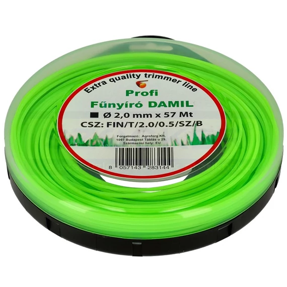 DAMIL D2.0 FŰKASZÁHOZ 57M SZÖGLETES ZÖLD IMPORT FIN/T/2.0/0.5/SZ/B