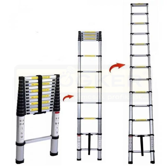 TELESZKÓPOS LÉTRA ALU 3,8M ELKOP 15354
