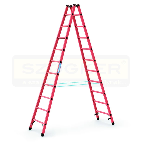 ZARGES 41258 TÖBBF.KÉTRÉSZES LÉTRA 2*10 FOK EFA B  KÉTOLD.ÜVEGSZ.MŰA