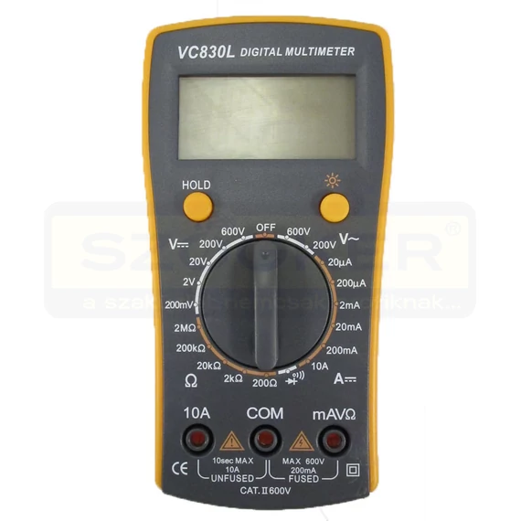 DIGITÁLIS MULTIMÉTER VC 830L HOME V-A-ohm-SZAKADÁS VIZSG. ELEMENT VC830L