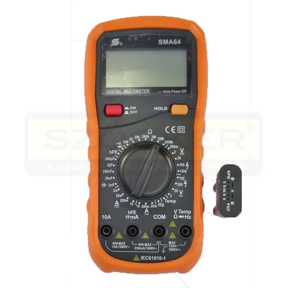 DIGITÁLIS MULTIMÉTER SMA 64 HOME V-A-Hz-ohm-nF-°C SOMOGYI MY 64