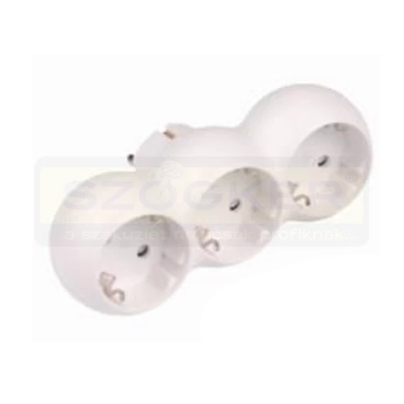 ELOSZTÓ 3-ES FÖLDELT FEHÉR 16A/250V 45C ELFORDITOTT ULTRATECH UT-AD107WH