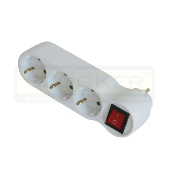 ELOSZTÓ 3-ES FÖLDELT FEHÉR 16A/250V ULTRATECH UT-AD119WH
