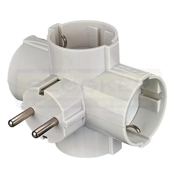 ELOSZTÓ 4-ES FÖLDELT FEHÉR 16A/250V ULTRATECH UT-AD117WH