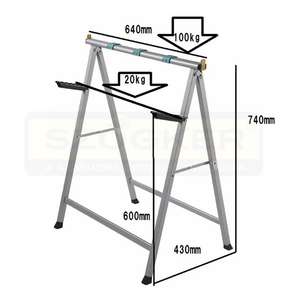 WOLFCRAFT 6905000 TÁMASZTÓBAK 735mm TÖBBFUNKCIÓS
