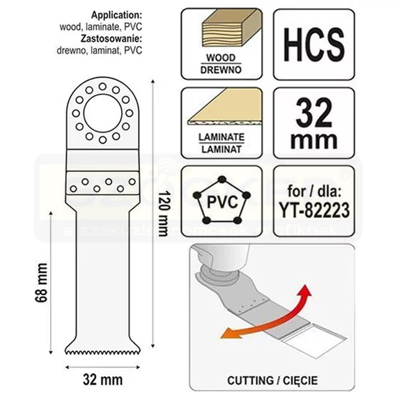 YATO 34700 MERÜLŐFŰRÉSZ MULTIGÉPHEZ 32MM
