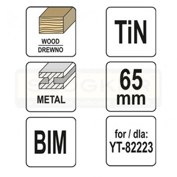 YATO 34703 MERÜLŐFŰRÉSZ MULTIGÉPHEZ 65MM BIMETAL TIN