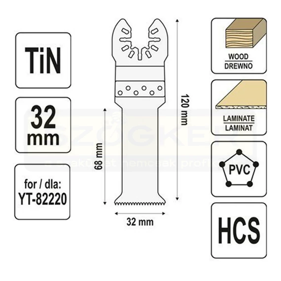 YATO 34710 MERÜLŐFŰRÉSZ MULTIGÉPHEZ 32MM TIN