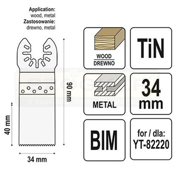 YATO 34712 MERÜLŐFŰRÉSZ MULTIGÉPHEZ 34MM BIMETAL TIN