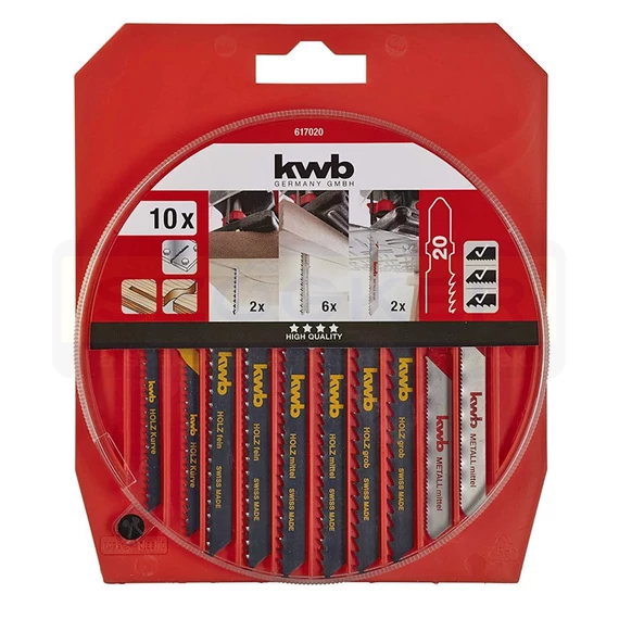 DEKOPÍR FŰRÉSZLAP KÉSZLET 10DB-OS KÖR DOBOZBAN KWB 49617020