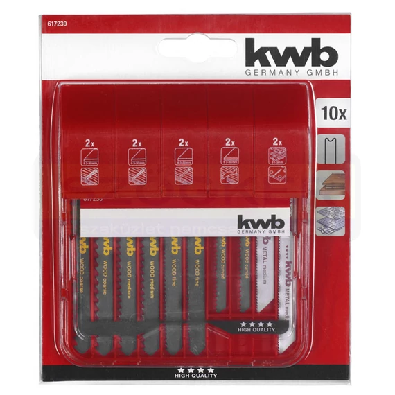 DEKOPÍR FŰRÉSZLAP KÉSZLET 10DB-OS DOBOZBAN KWB 49617230