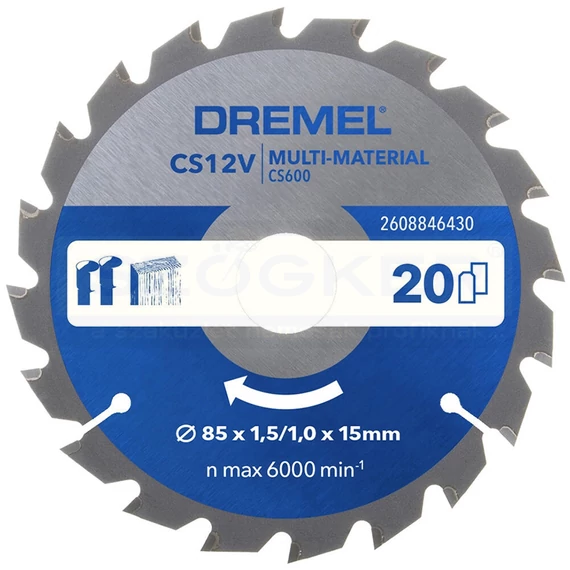 DREMEL 2608846430 KÖRFŰRÉSZLAP D85*1.5/1.0*15mm CS600 20 FOG
