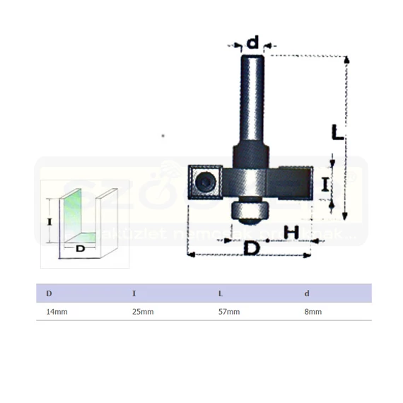 FELSŐMARÓ NÚT D14/25 D08mm SZÁR TÖMÖR VÍDIA MASSIVETOOLS 001403B