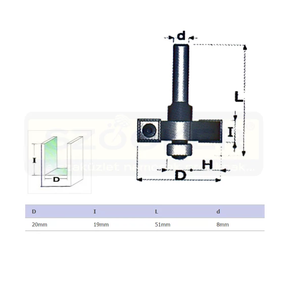 FELSŐMARÓ NÚT D20/19 D08mm SZÁR TÖMÖR VÍDIA MASSIVETOOLS 002003A